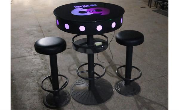 慢搖酒吧發光吧桌_酒吧（ba）散台鋼化（huà）玻璃桌子