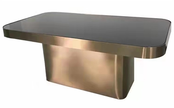 夜店酒（jiǔ）吧包房發光玻璃香檳金不鏽鋼茶幾