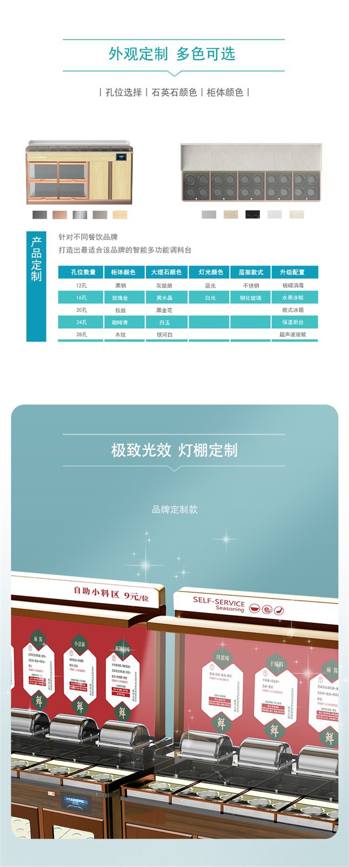 麻辣燙小料（liào）台高（gāo）溫消（xiāo）毒醬料台