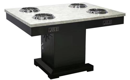 2019新品4人位大理（lǐ）石一人一鍋無煙小火鍋（guō）桌子