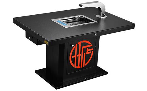火鍋店定製複（fù）古火鍋燒烤一體電磁（cí）爐火鍋桌的（de）優（yōu）點