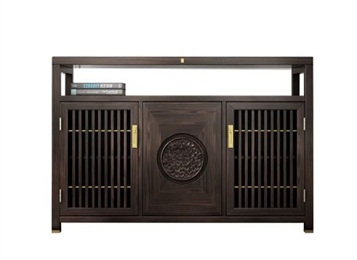 中式優質實木餐廳備餐櫃家具（jù）定製