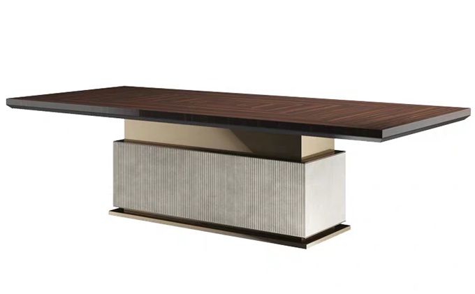 現代豪宅會所輕奢實木桌(zhuō)子家具