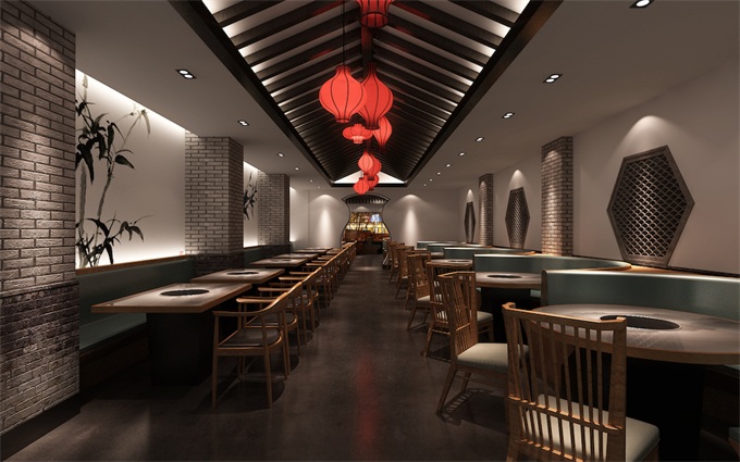 中式火鍋店空間(jiān)裝修設計風格